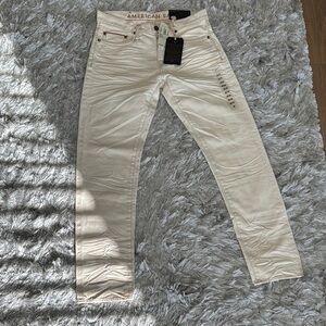 American Eagle Outfitters Cream Slim Jeans
